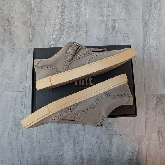 Frye Gemma Kiltie Women's Shoes Grey Nubuck - Picture 5 of 7